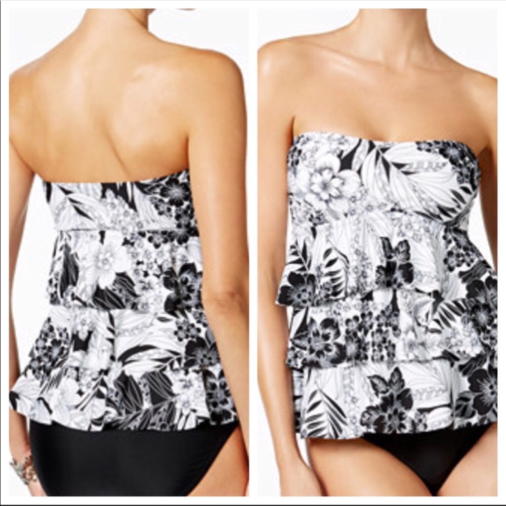 Island Escape floral tiered tankini top